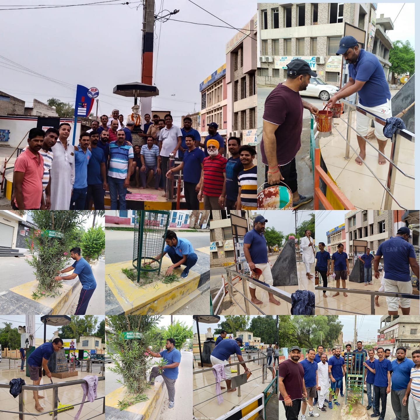 Team SJ volunteers cleaning parks, painting railings and planting across Abohar